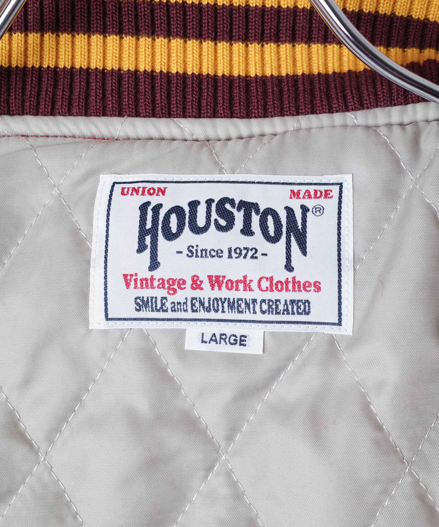 スタジャン 【T7】【HOUSTON】MELTON AWARD JACKET（BEER）/ メルトン