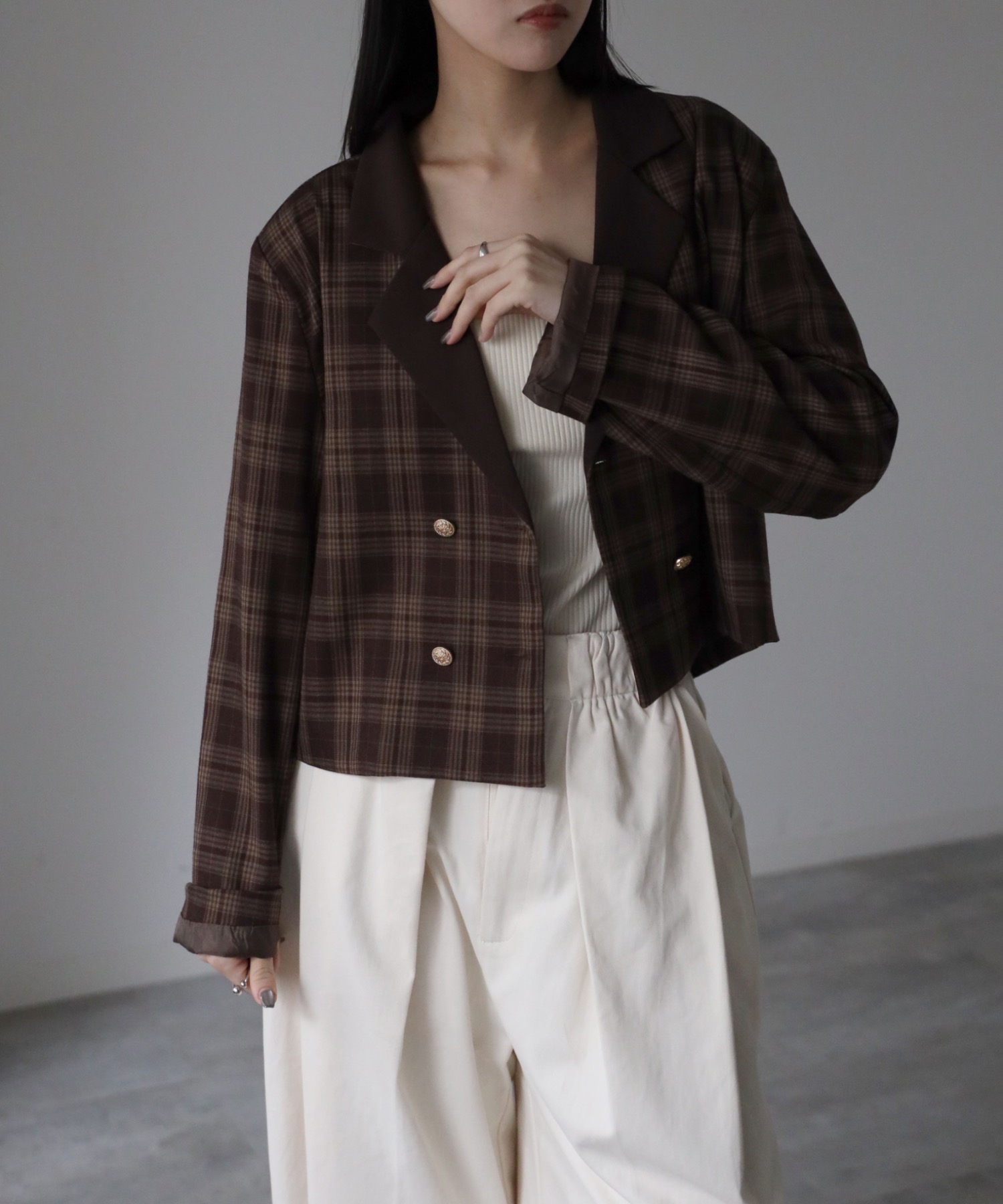 model：164cm. 着用サイズ：FREE