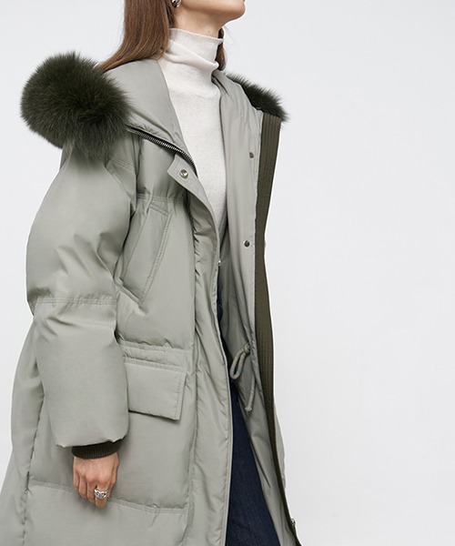 Fano Studios】Fox fur hooded long dawn FD20Y019-ファッション通販 