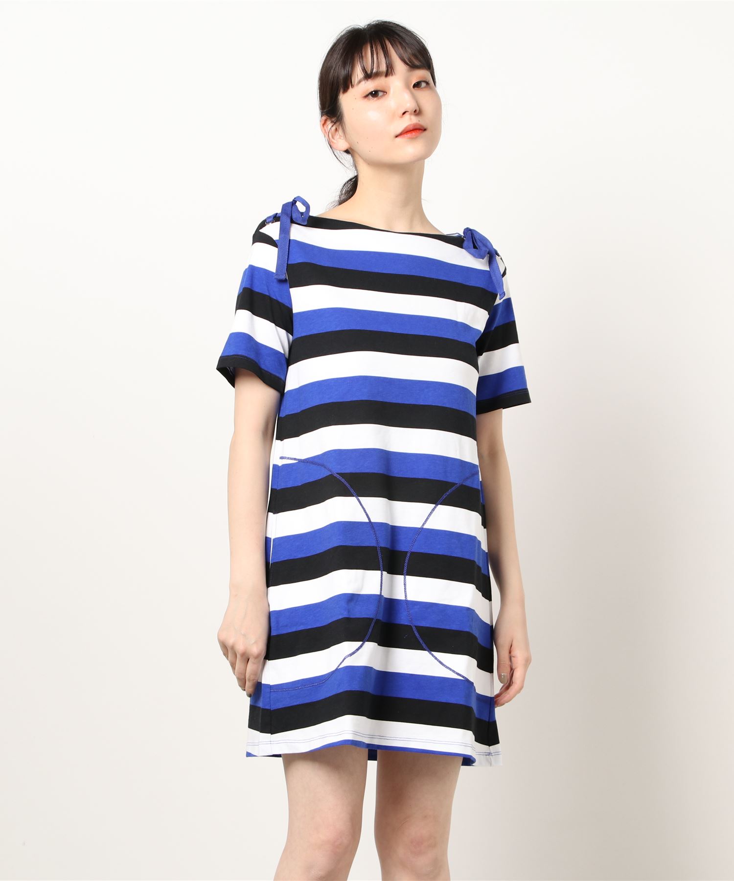 リボン付きボートネックワンピース Wedigitalph Net