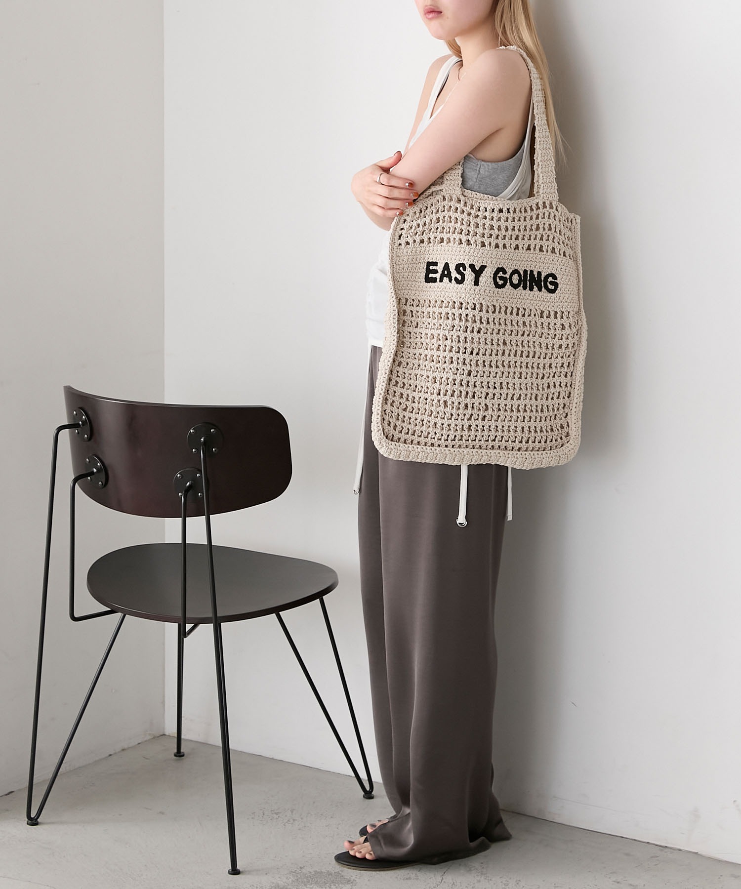 朱鳥 様 forksy.】【The Bagmati】マクラメ ジュート ロゴ トートバッグ