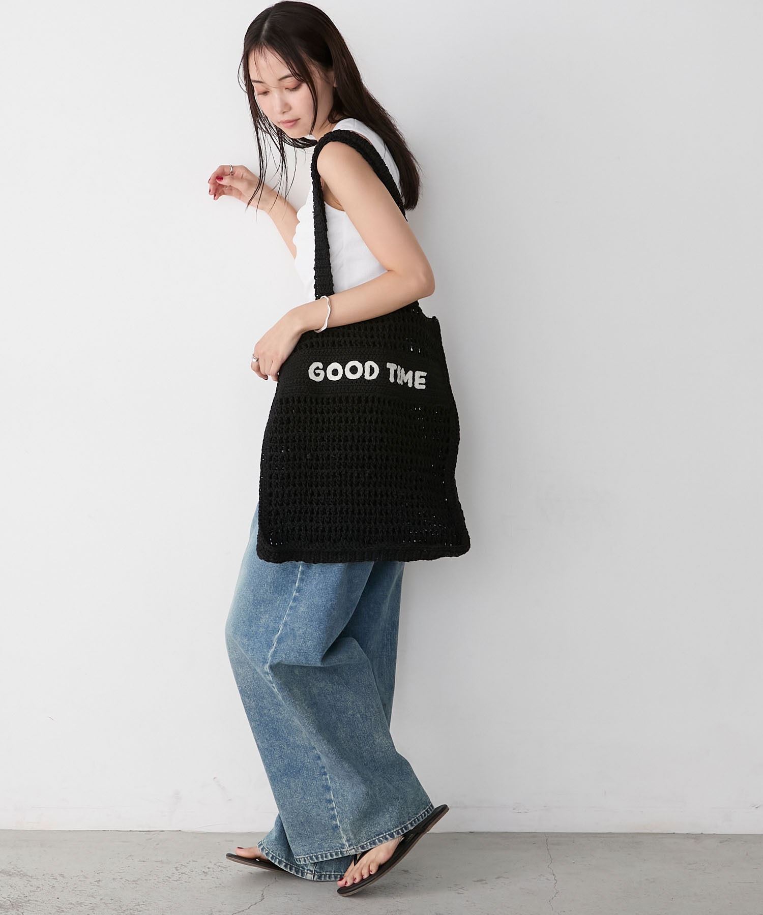 【海外限定】スモール プリティーシティー Shopper トートバッグ メッシュ大容量トートバッグ ビーチバッグ（トートバッグ