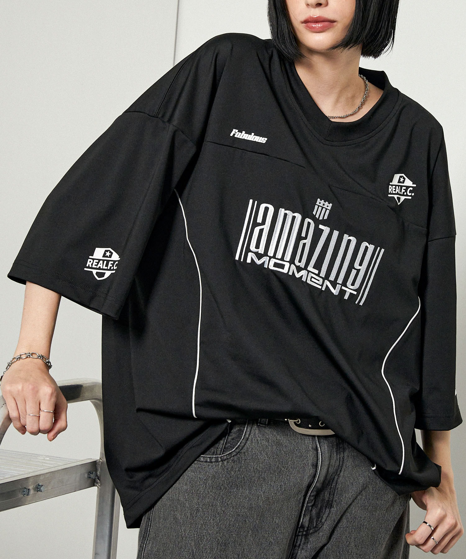 NIKE mesh game shirt 90s 銀タグLサイズホッケーシャツ Alfred Alex】ゲームデザイン ナンバリング ビッグホッケーTシャツ