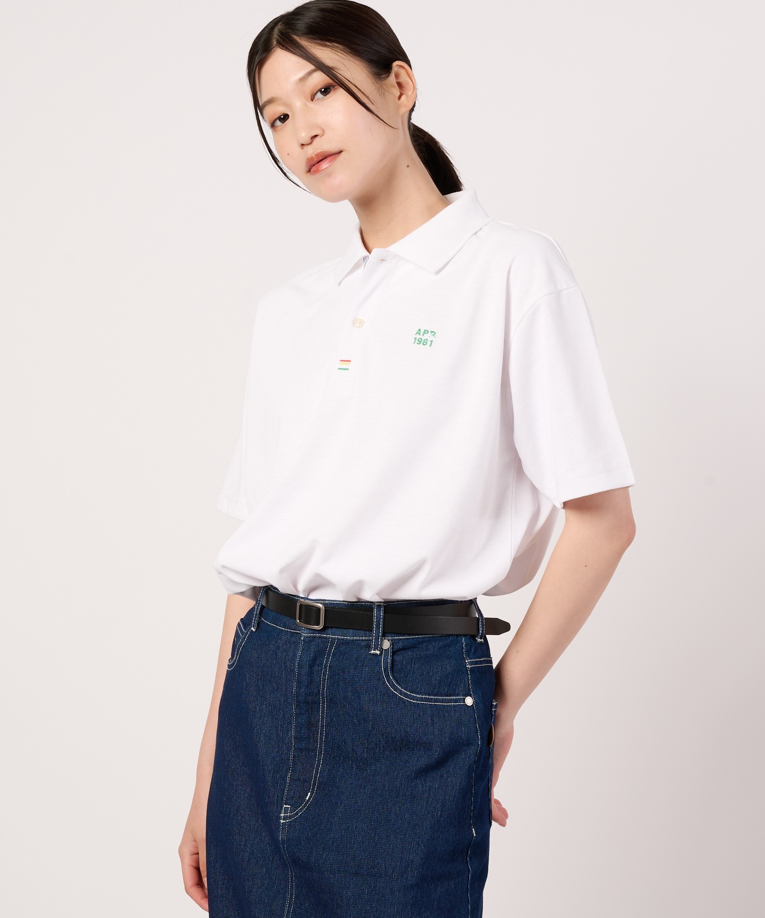 Shea cotton touch minimal logo polo‑shirt