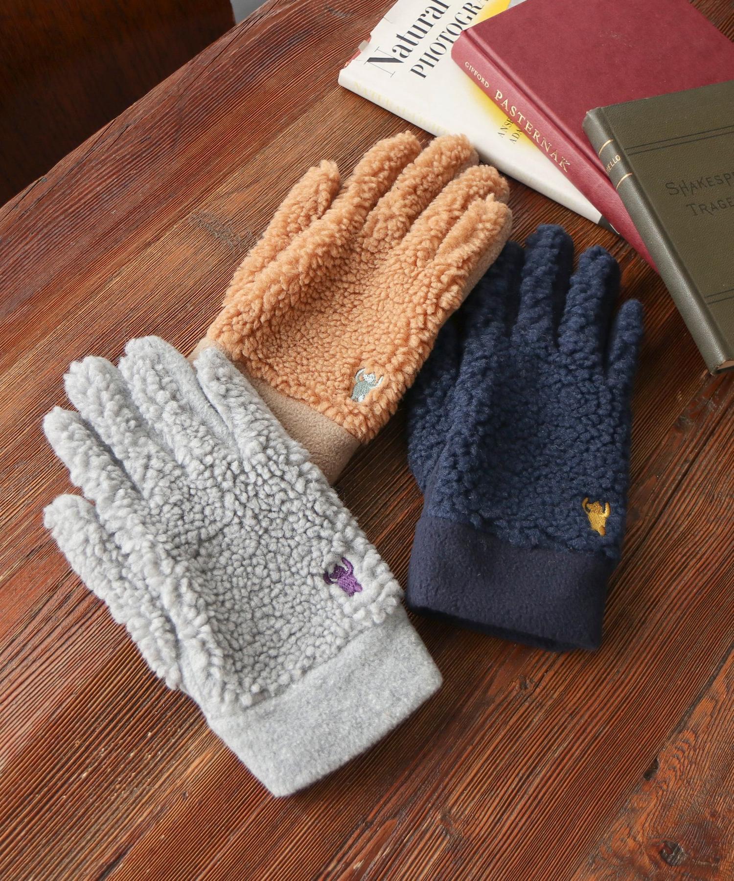 ベア刺繍ボアコンビグローブ（手袋）｜レディース(WOMEN)｜coen(コーエン)公式ファッション通販