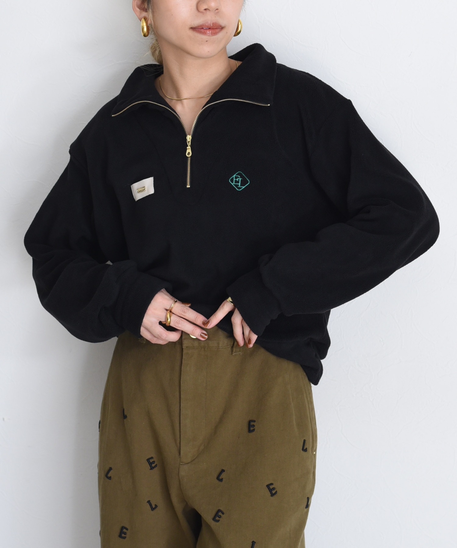 新品　今季　エイミーロウ　ハーフジップ コンパクトフリーストップス ハーフジップ コンパクトフリーストップス Eimee Law│Eimee Law