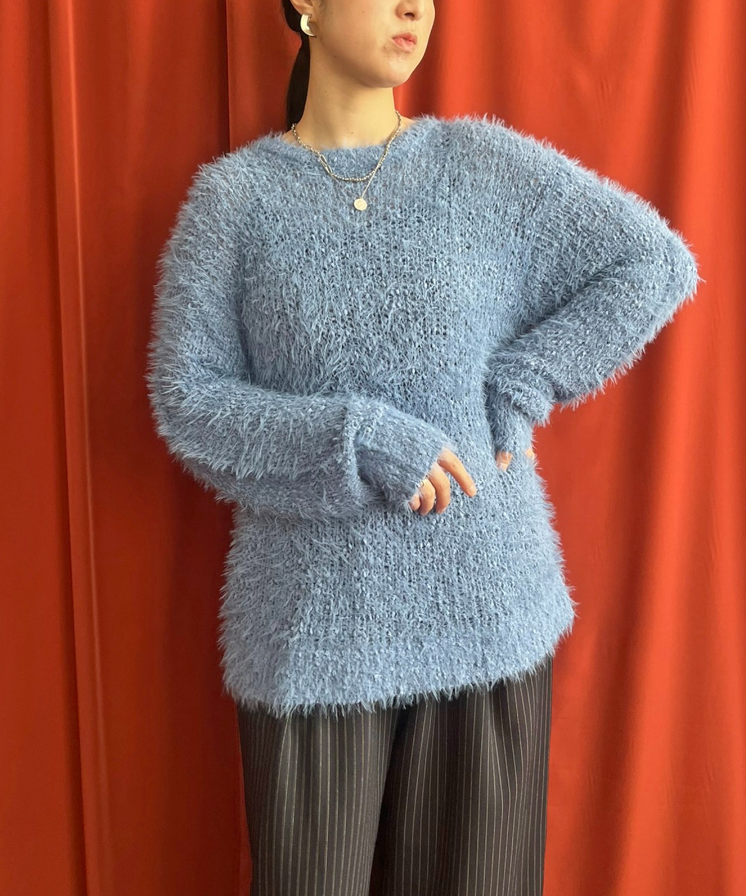 トップス PoopyGreg ポコポコローゲージニットトップス LHELBIE│Eimee Law