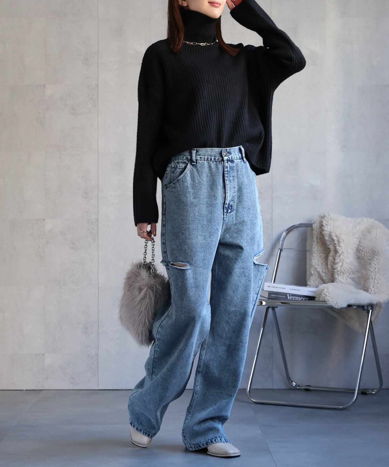 model：162cm 着用サイズ：F