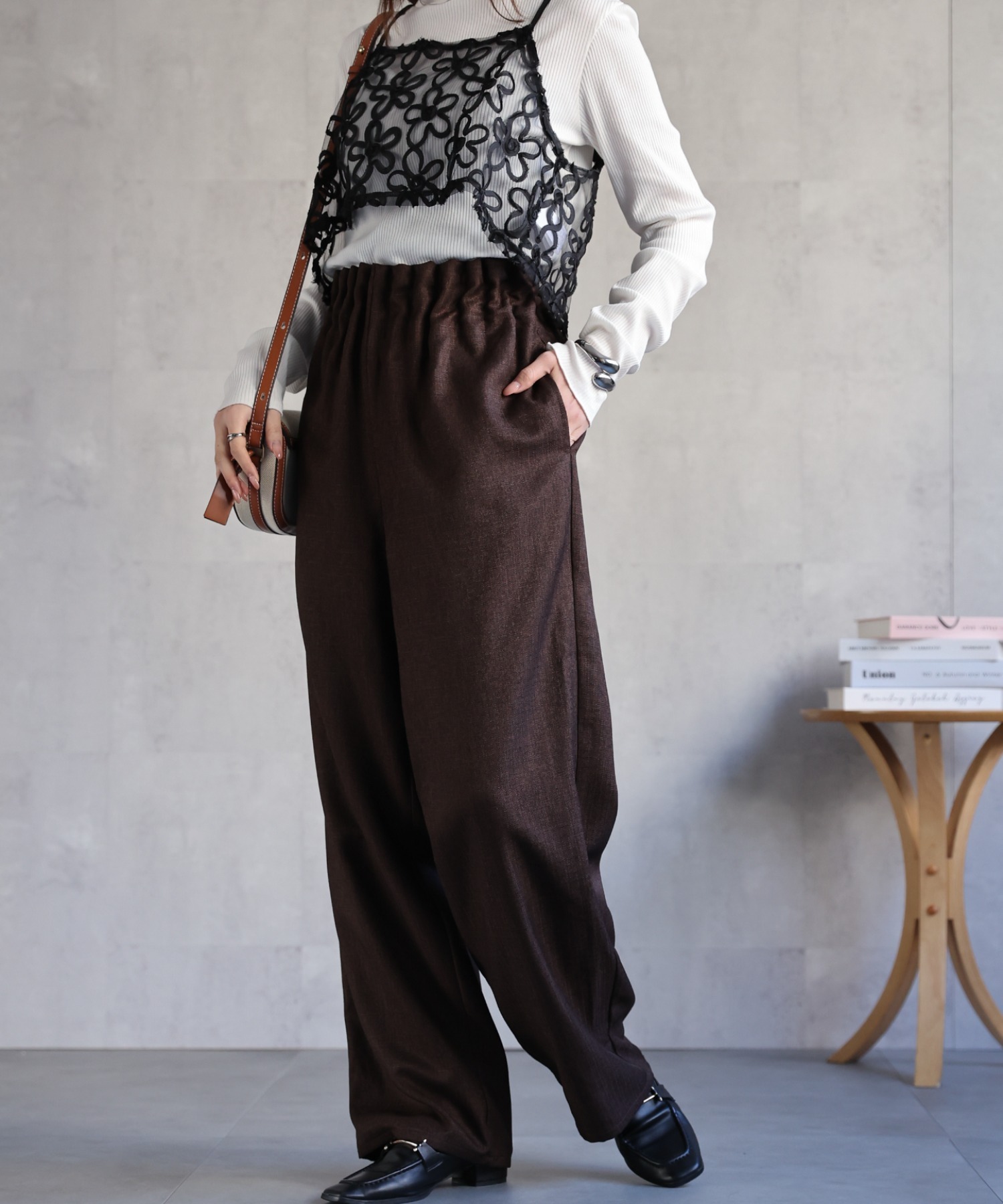model：162cm 着用サイズ：F