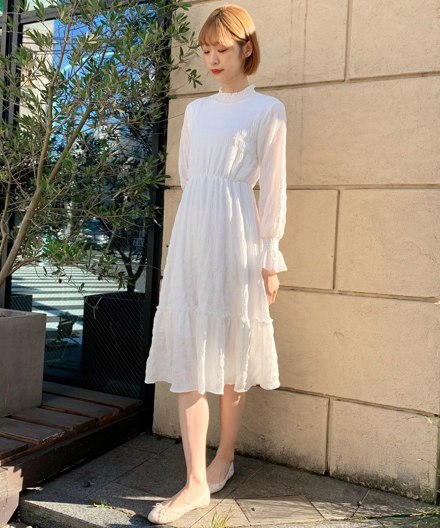 Titty Co Petit ラッフルカフスミディワンピース Titty Co Petit Titty Co Online Store ティティーアンドコーオンラインストア