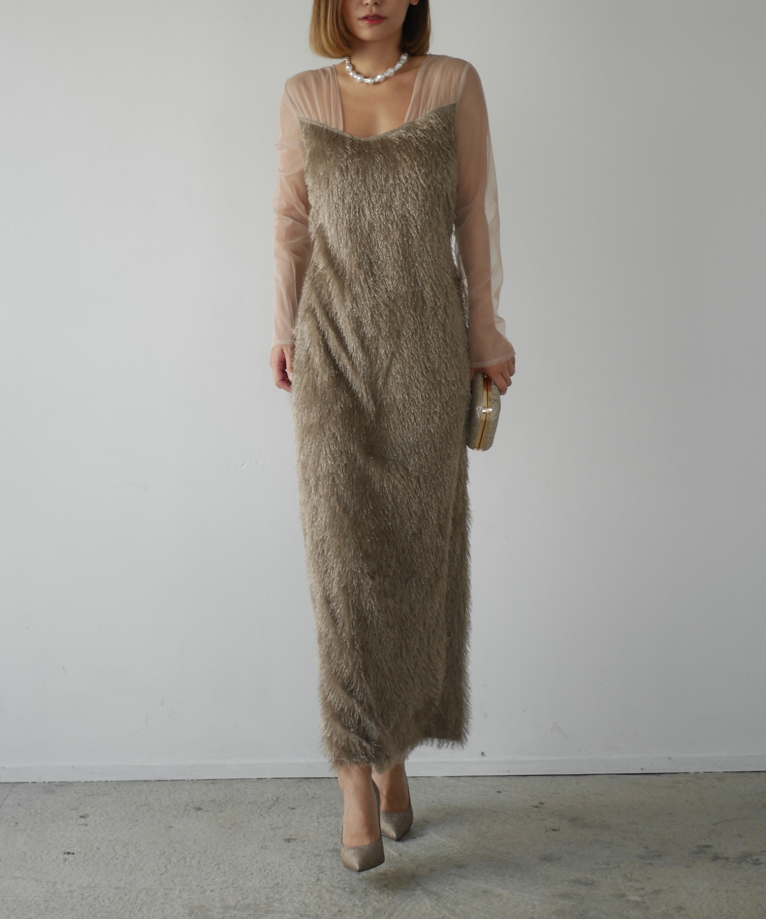 glitter shaggy dress