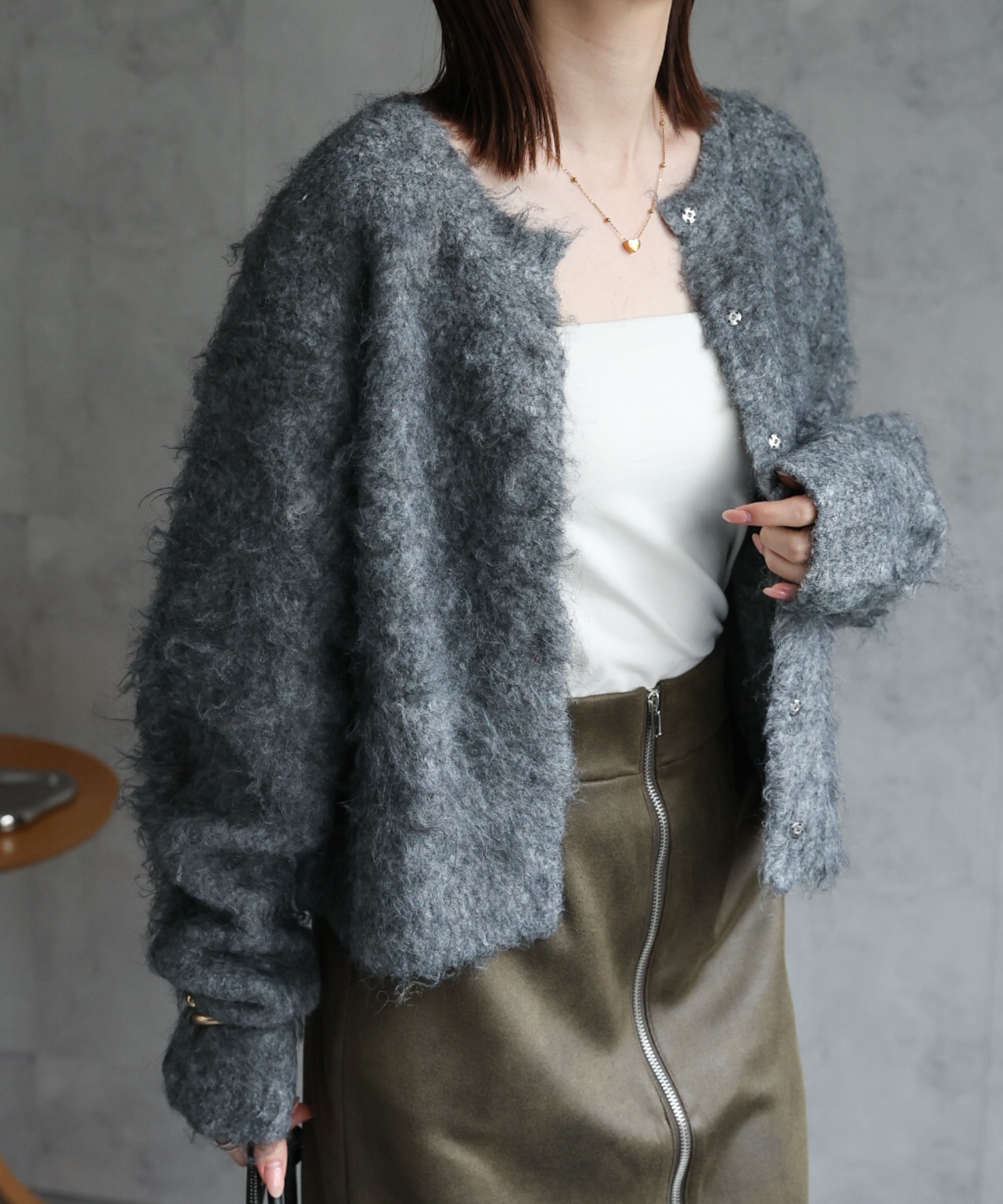 model：162cm 着用サイズ：F