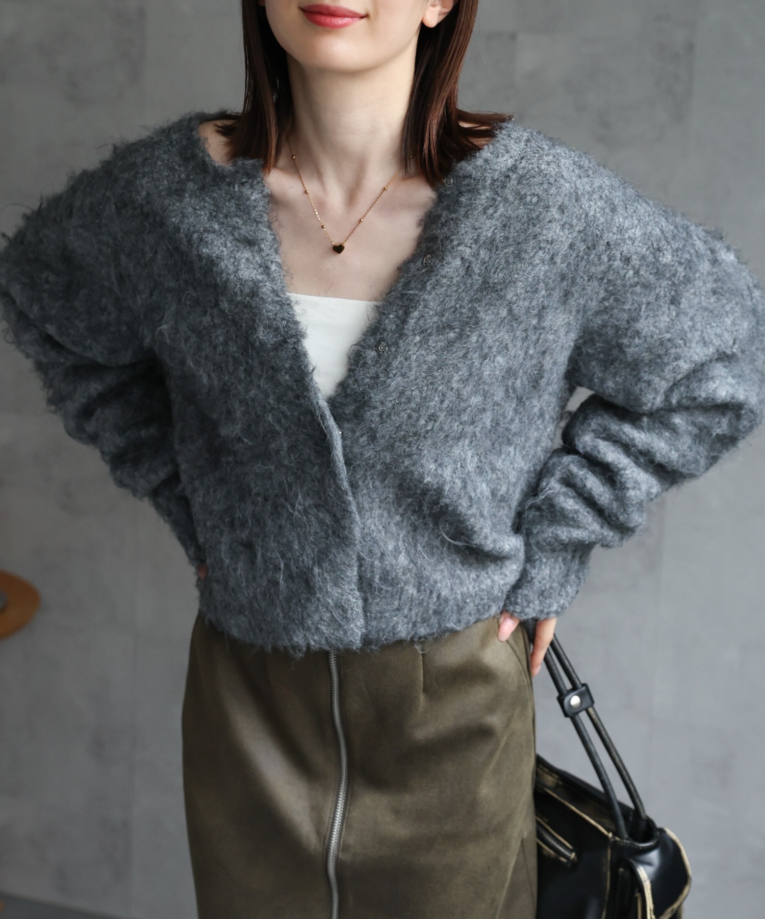 model：162cm 着用サイズ：F