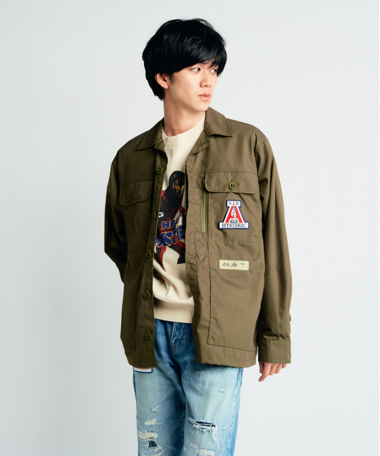 45 割引ブラック系 L ギフ 包装 Hysteric Glamour Ark Air Jungleシャツ ミリタリージャケット ジャケット アウターブラック系l Www Vasimimile Com