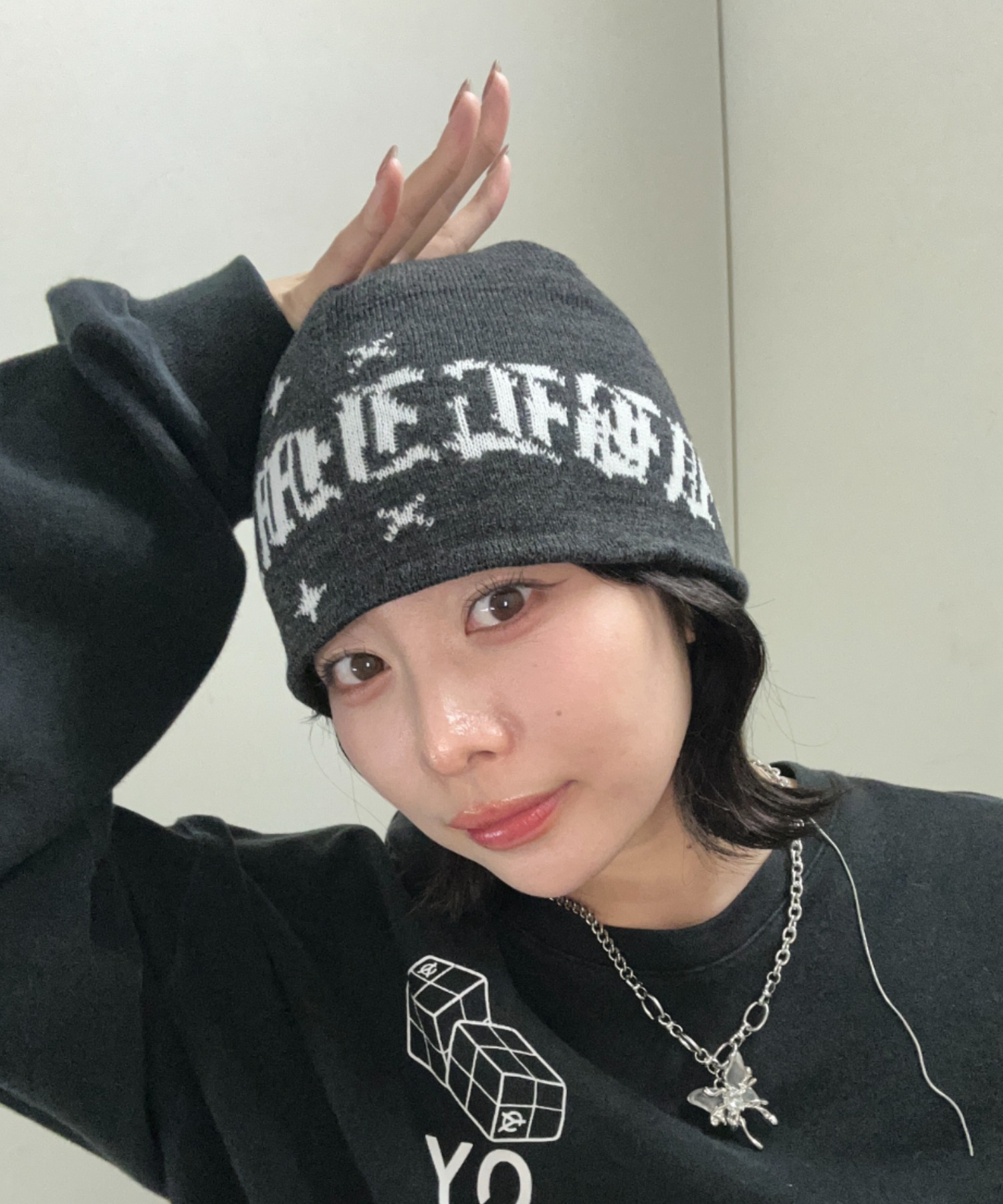aeae ニット帽 水玉 ドット 韓国 ビーニー A'GEM/9 × .kom『HONE J X TARGETTO』HONEY HEART BEANIE/ハニー