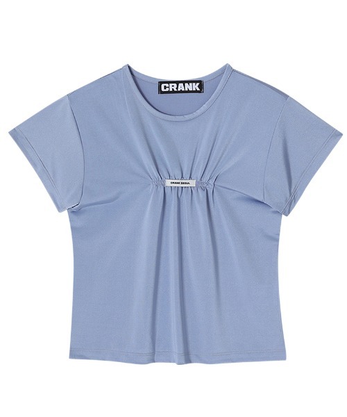 ☆韓国の人気☆【GLOWNY】☆CHARM SCRUNCHI.E☆関税込☆ A'GEM/9 × .kom 『CRANK/クランク』 GLOSSY SHIRRING LOGO TOP