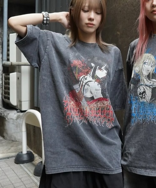 ★(G)I-DLE シュファ★関税込★RAIVE★Loveclub Graphic T-shirt FLM Vintage Heart Graphic T-Shirt-Black | ファッション通販
