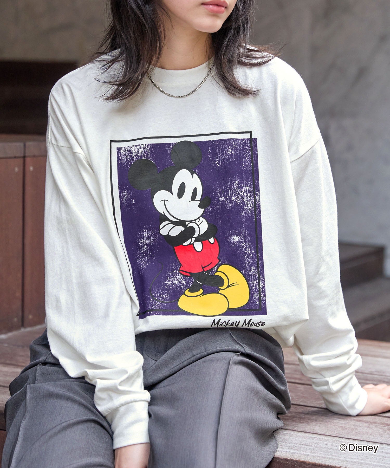 Disney】別注 ミッキーマウス オールドグラフィックプリントT