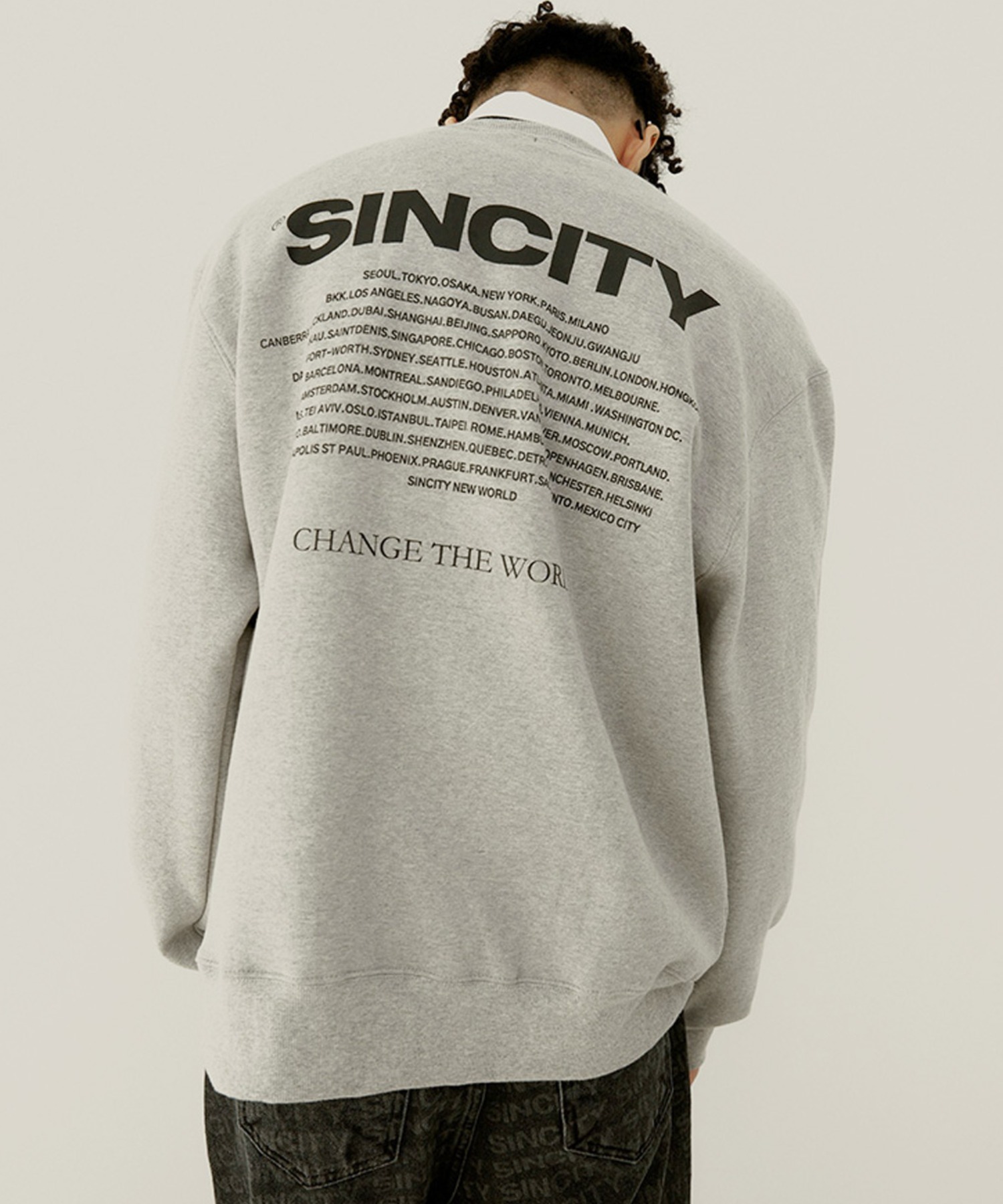 SINCITY/シンシティ』Change the world sweatshirt/レタリングデザイン