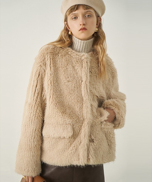 Fano Studios Round neck 今年も話題の SALE fluffy FD21W038 coat fur