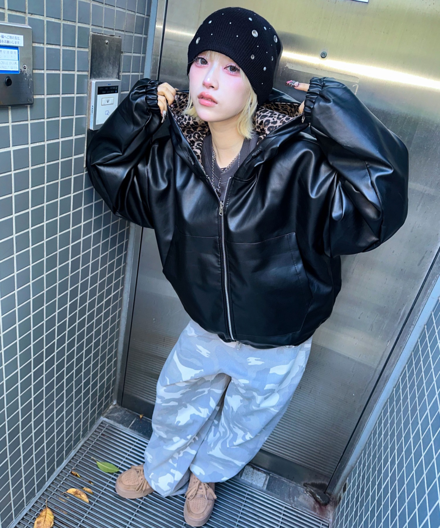 A'GEM/9 × .kom 『A'gem/エージェム』総柄 リバーシブルジャケット A