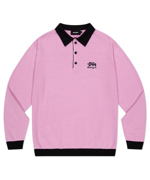 mahagrid/マハグリッド』LION LS KNIT POLO/ライオンニットポロ