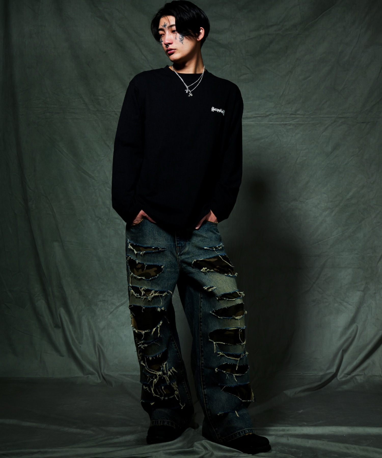 A'GEM/9 × .kom 『SUPPLIER/サプライヤー』 Cross Rhinestone Long