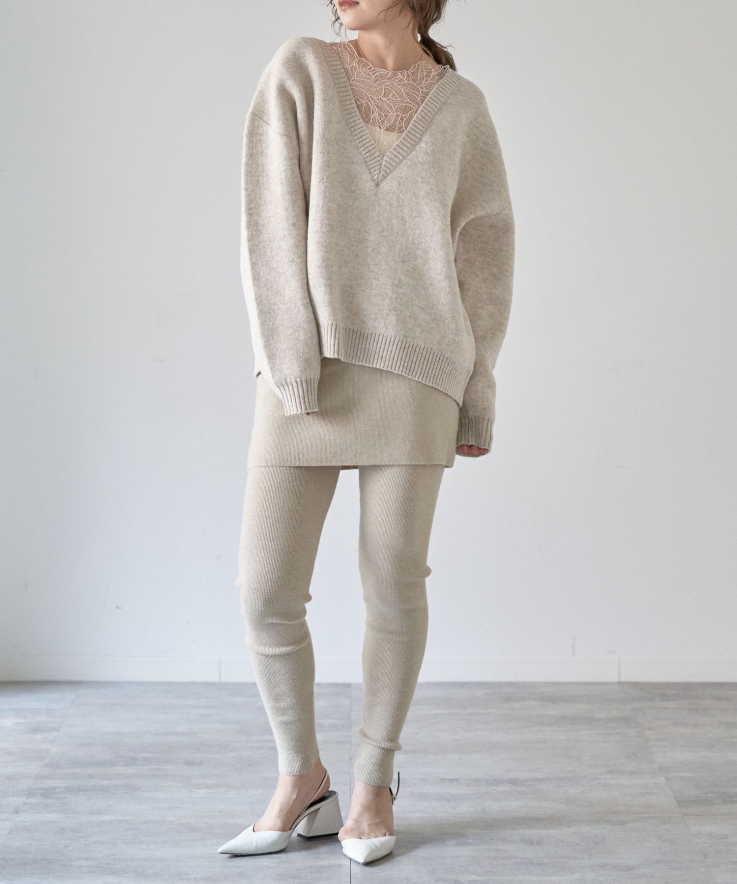 model：163cm. 着用サイズ：FREE