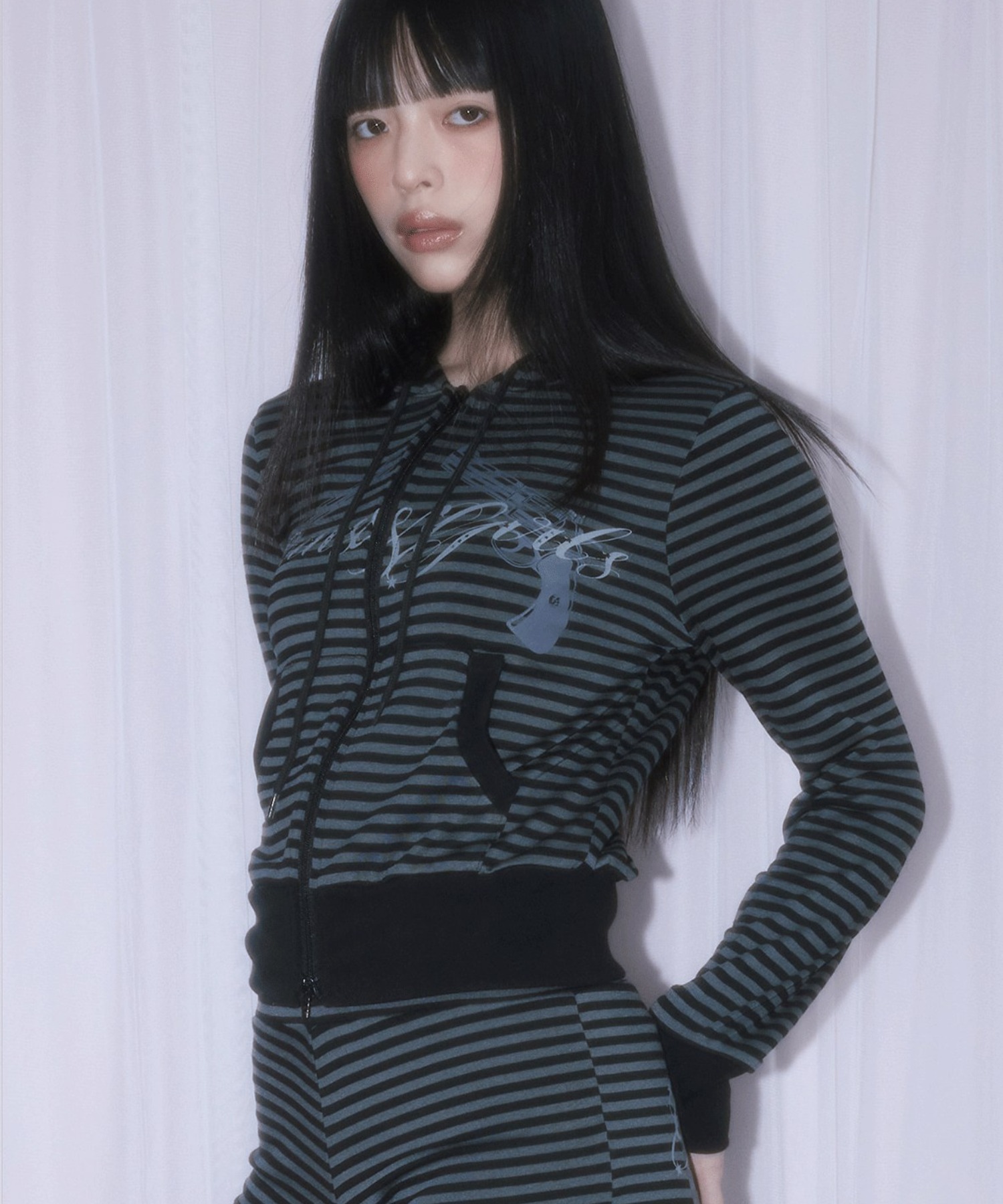 A'GEM/9 × .kom 『NIIER NOR/ニーアノア』 REVOLVER STRIPE HOOD ZIP