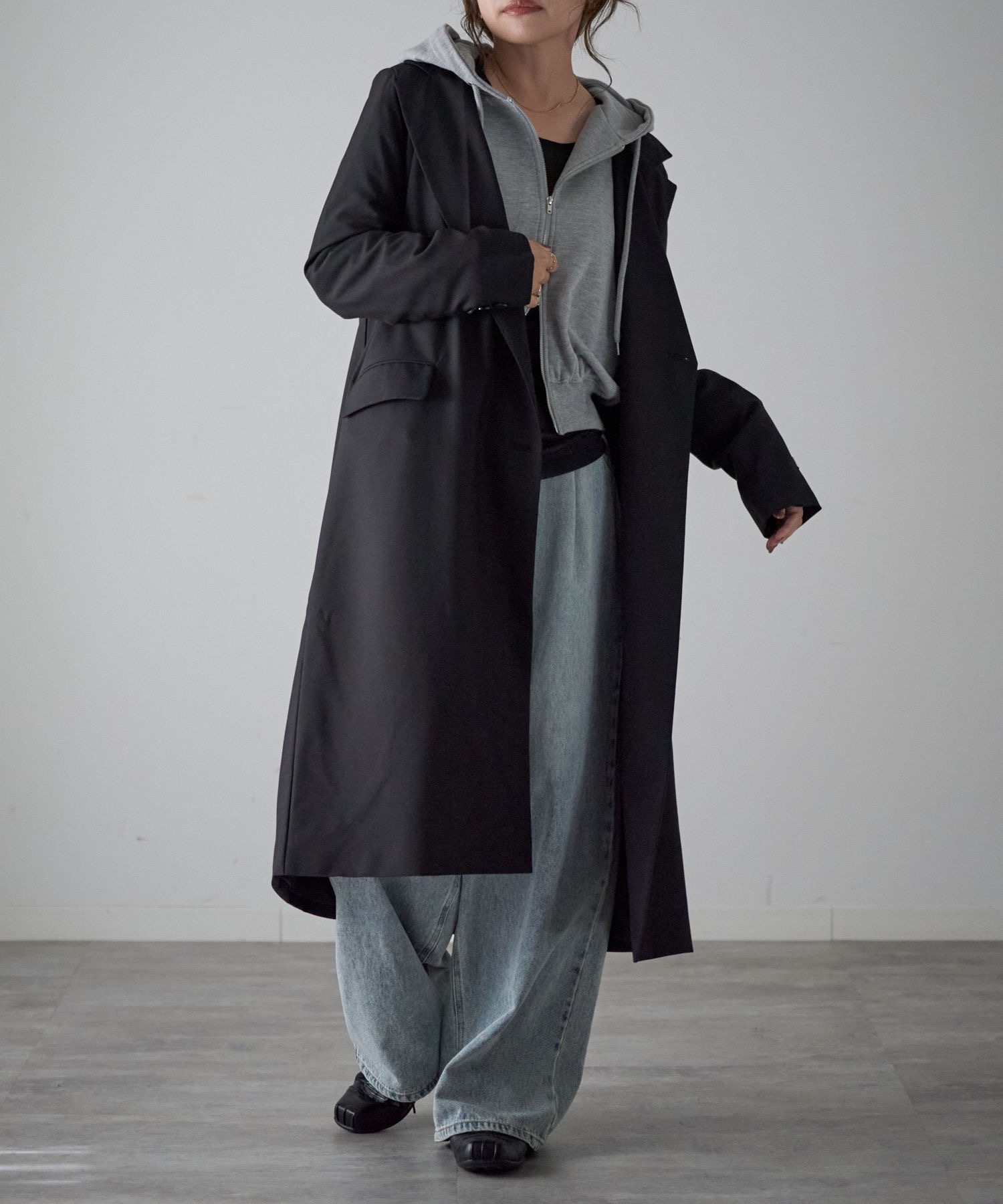 model：163cm. 着用サイズ：FREE