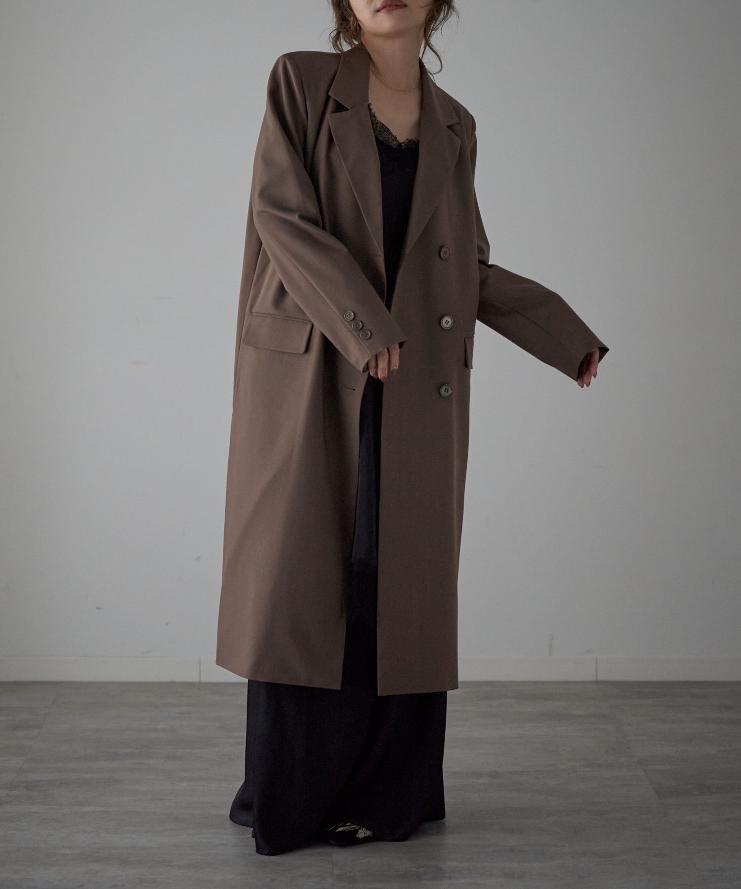 model：163cm. 着用サイズ：FREE