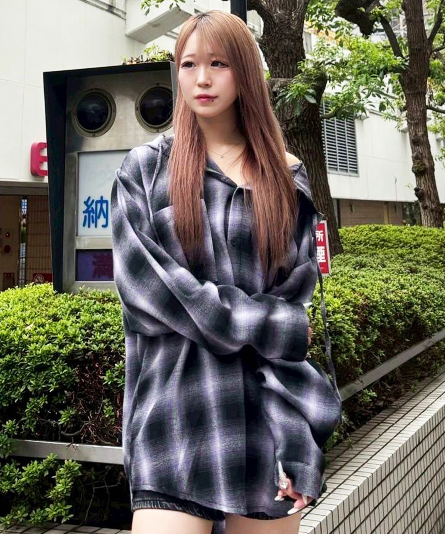 A'GEM/9 × .kom 『A'gem/エージェム』 フードチェックシャツ A'gem│A