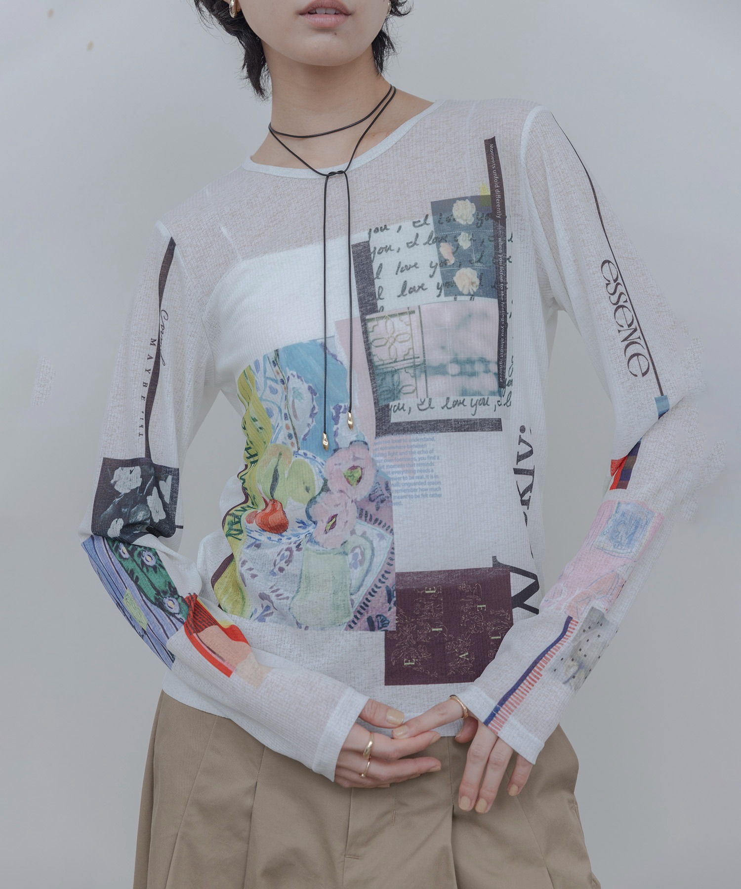 cop.copine シアー トップス カットソー アートプリント フリー Vintage Cop Copine Geisha Graphic Print Sheer Mesh Top - Etsy