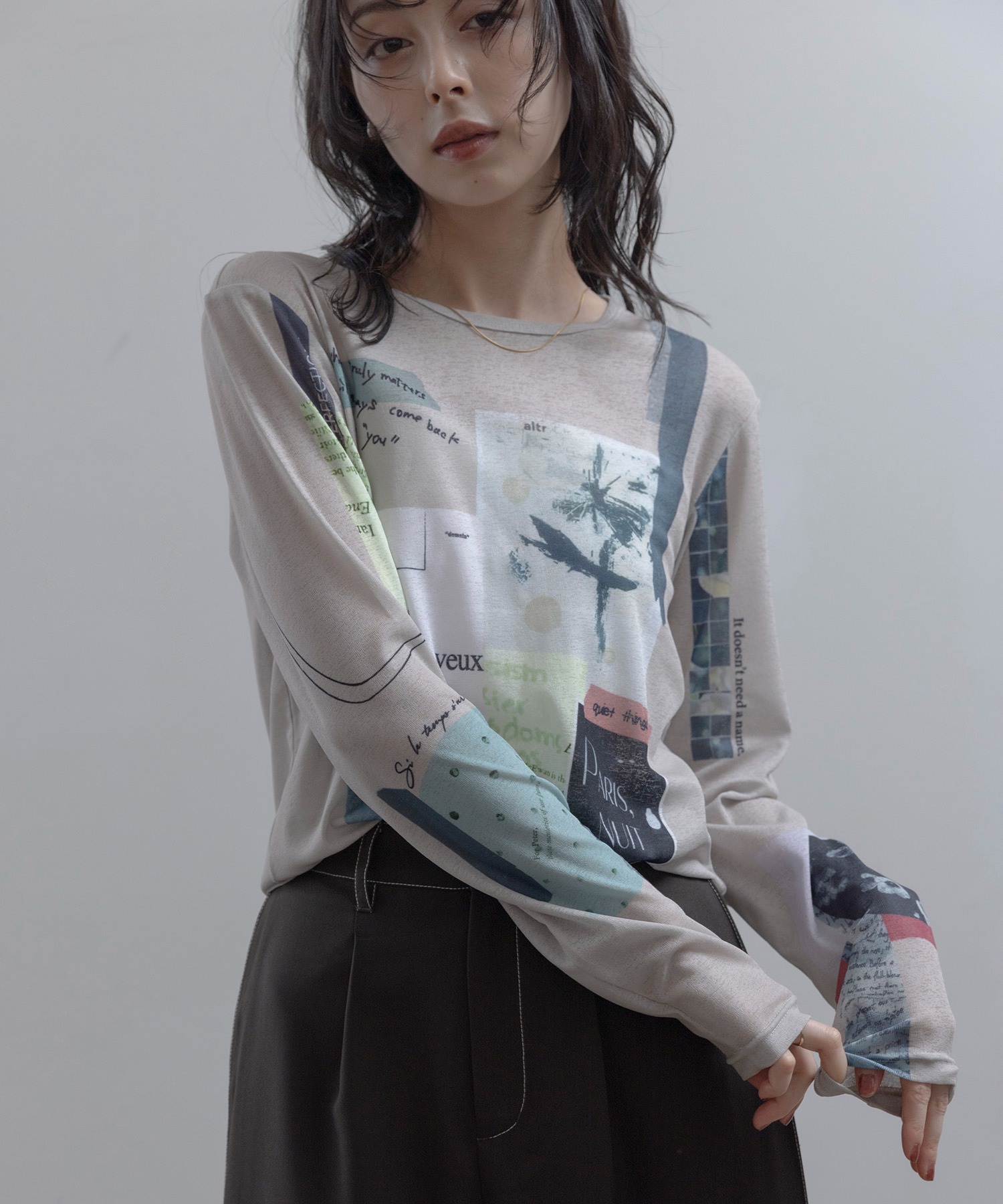 コラージュプリント シアートップス Eimee Law│Eimee Law & LHELBIE
