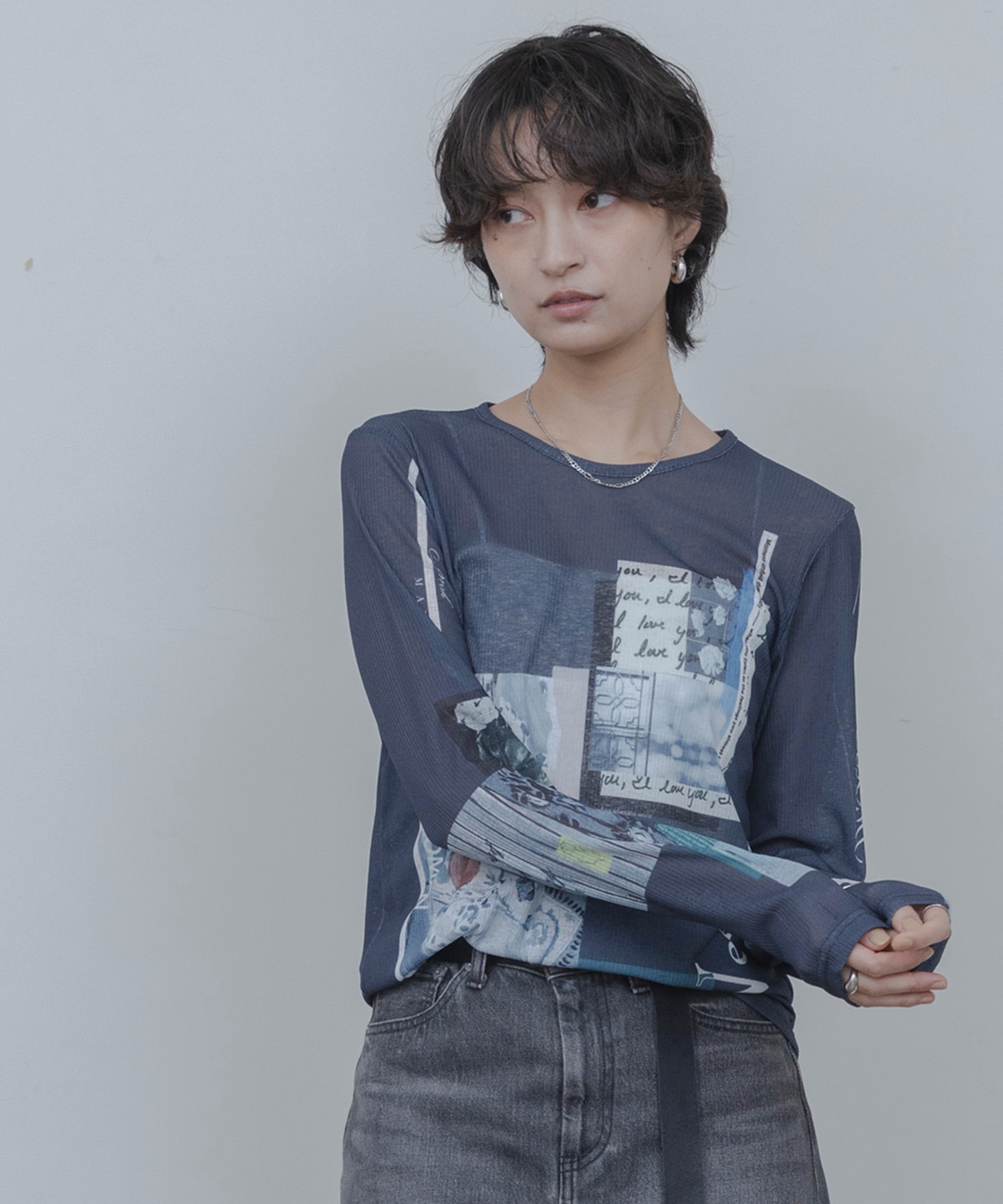 cop.copine シアー トップス カットソー アートプリント フリー アートフォトプリント シアートップス Eimee Law│Eimee Law & LHELBIE