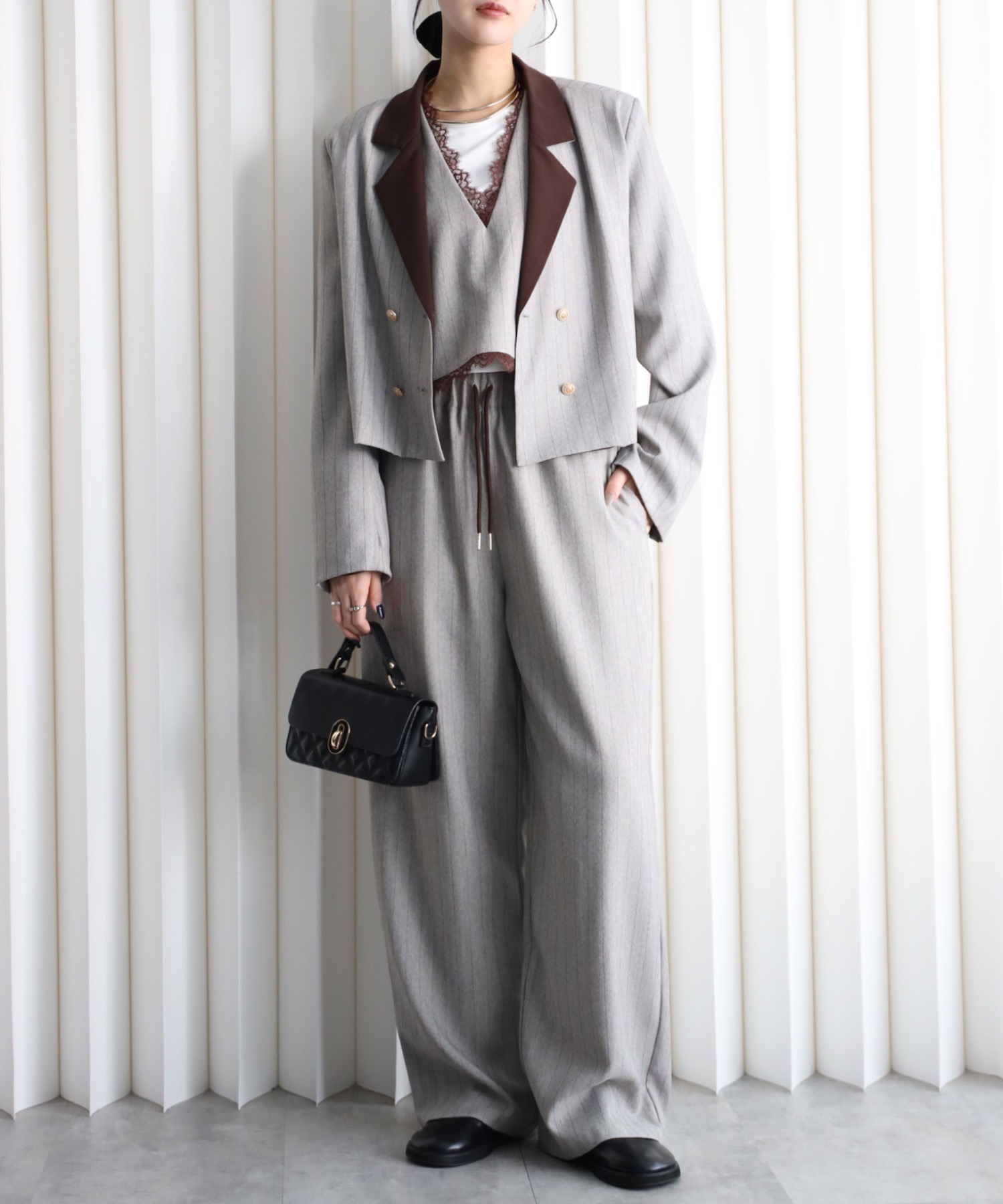 model：164cm. 着用サイズ：FT(トールさん用、丈長め)