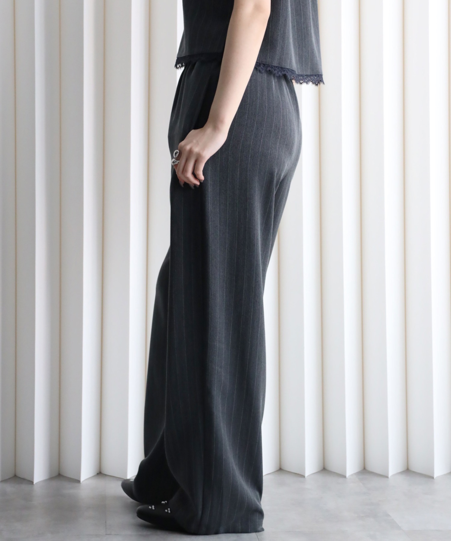 model：164cm. 着用サイズ：FT(トールさん用、丈長め)