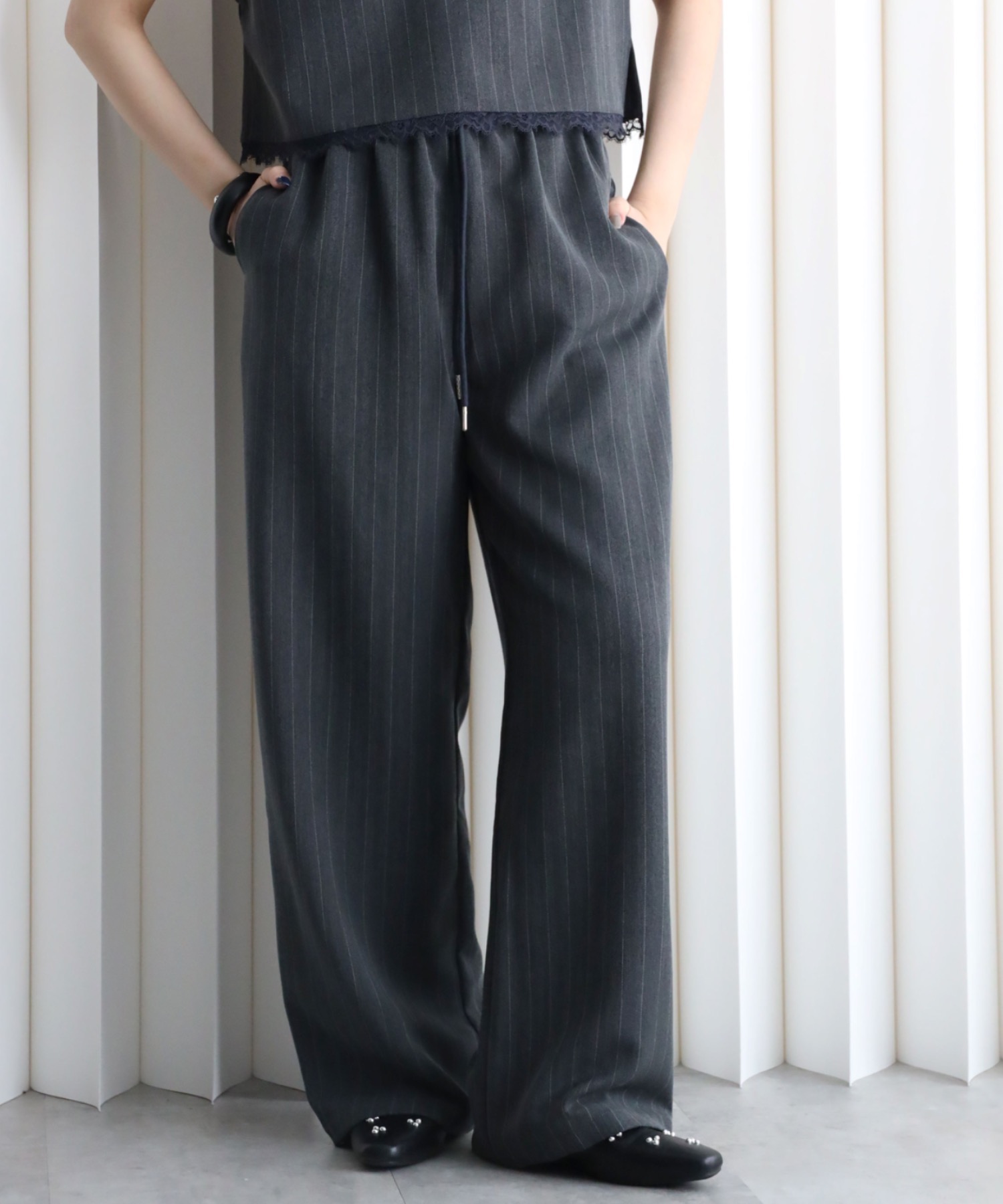 model：164cm. 着用サイズ：FT(トールさん用、丈長め)