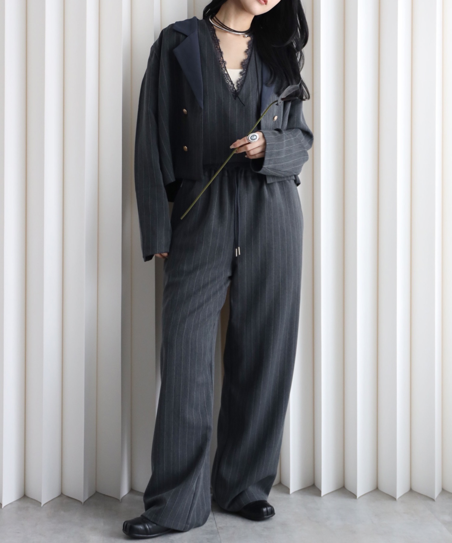 model：164cm. 着用サイズ：FT(トールさん用、丈長め)