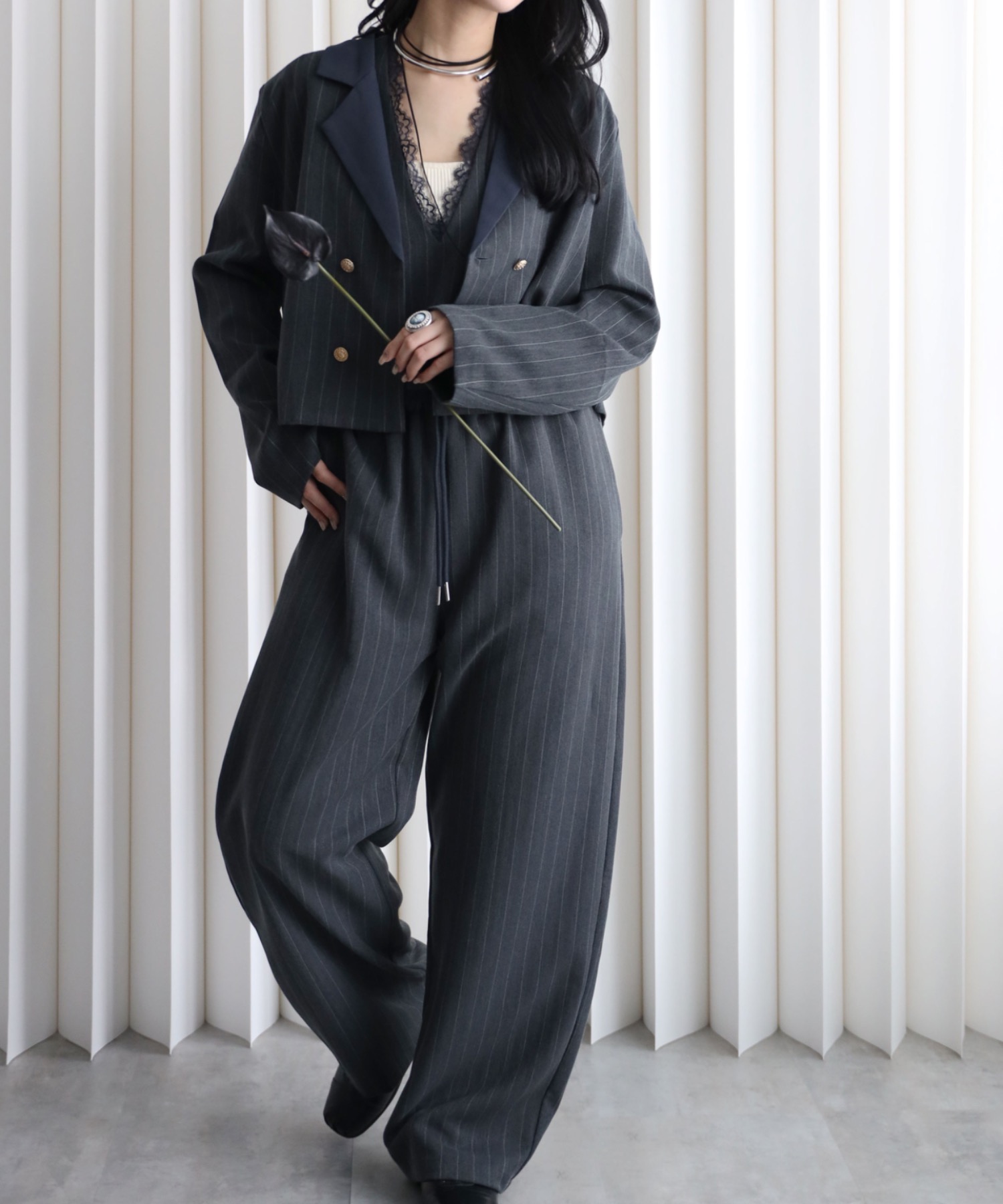 model：164cm. 着用サイズ：FT(トールさん用、丈長め)