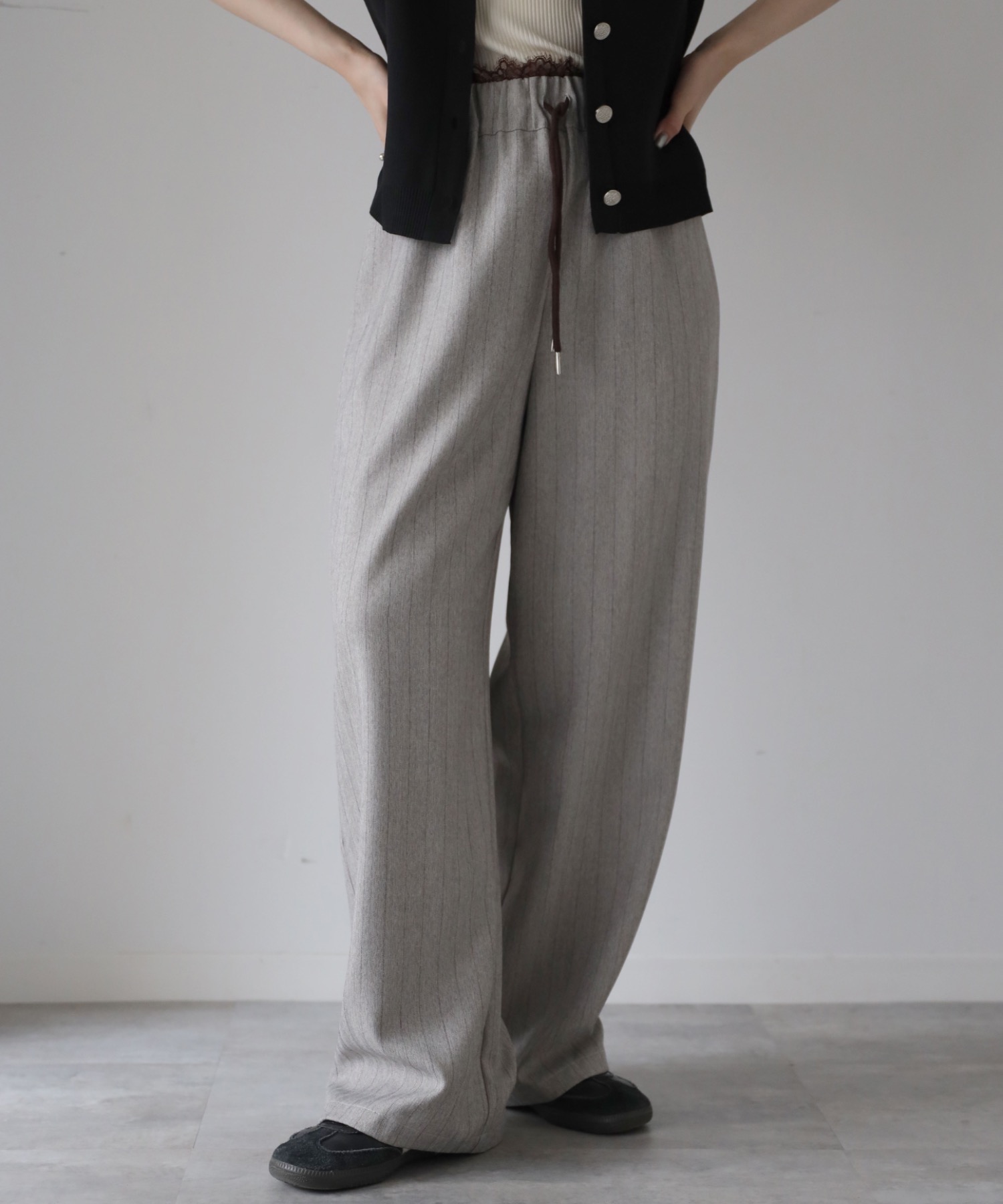 model：164cm. 着用サイズ：FT(トールさん用、丈長め)