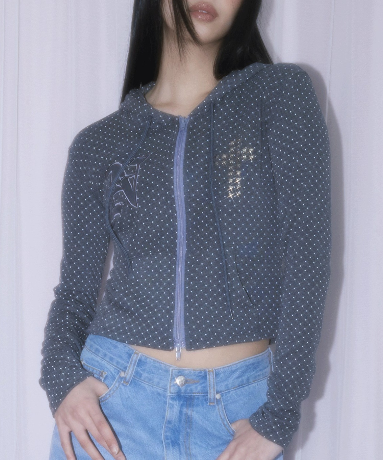 A'GEM/9 × .kom 『NIIER NOR/ニーアノア』 N-CROSS DOT HOOD ZIP-UP/N