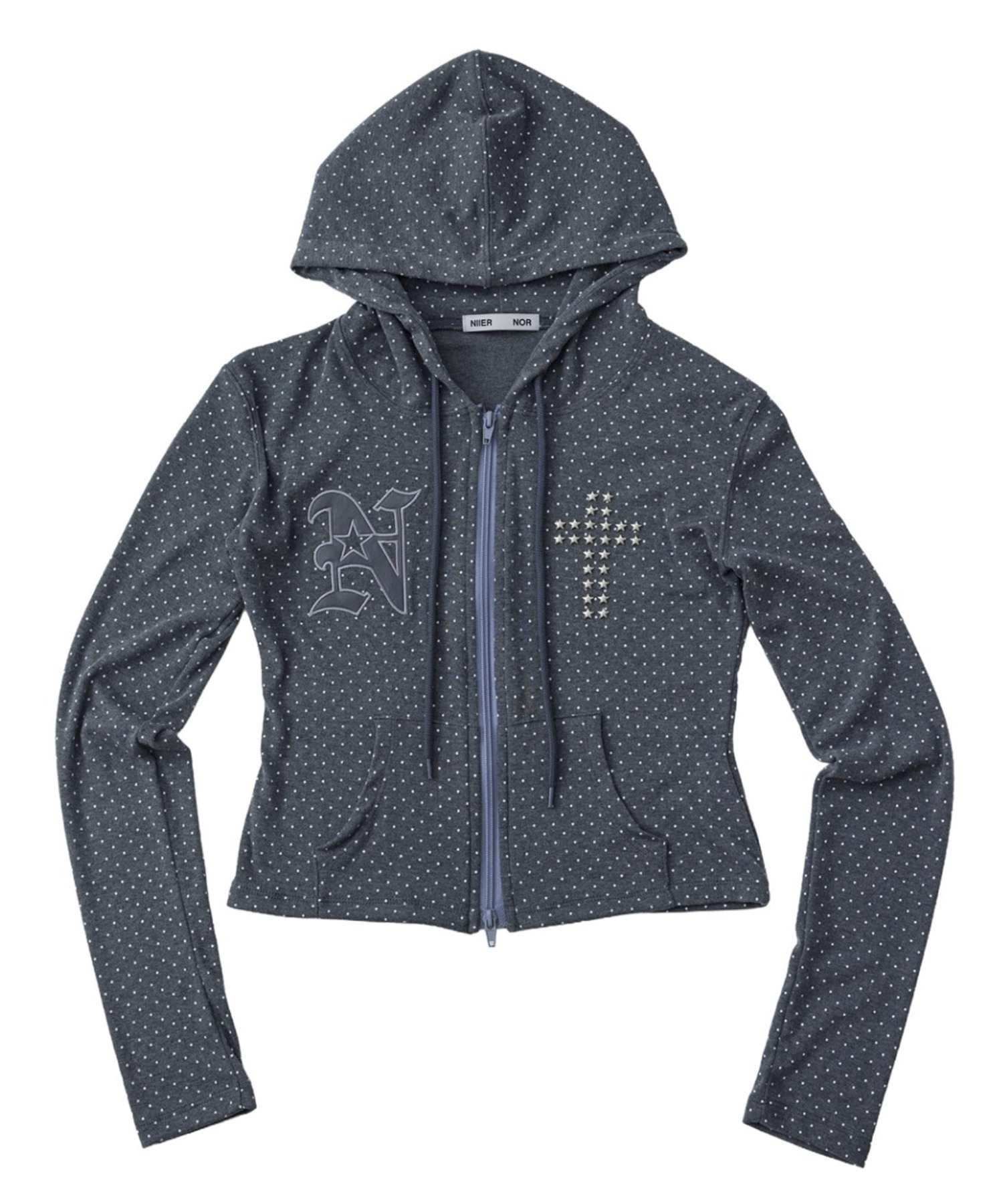A'GEM/9 × .kom 『NIIER NOR/ニーアノア』 N-CROSS DOT HOOD ZIP-UP/N
