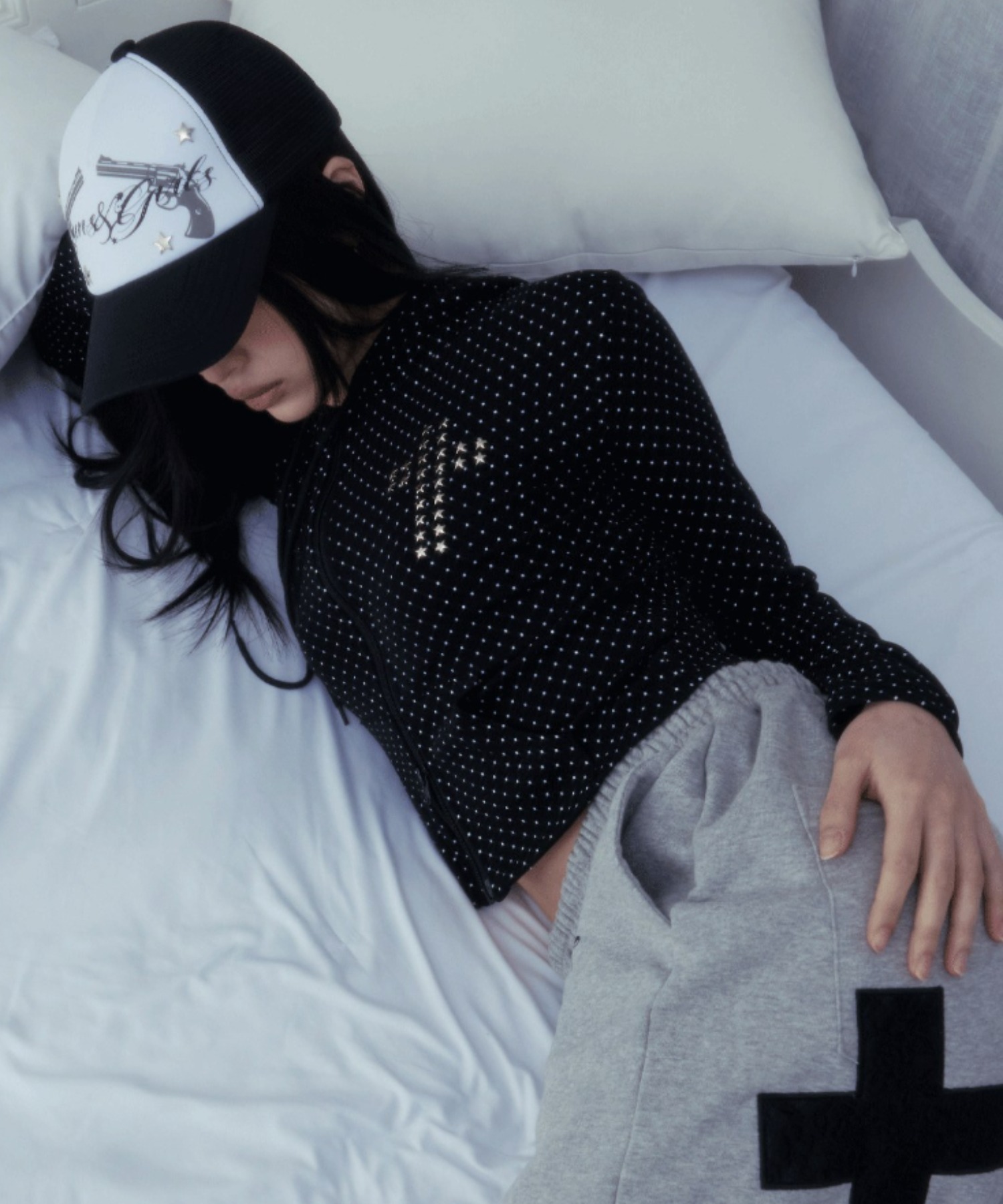 A'GEM/9 × .kom 『NIIER NOR/ニーアノア』 N-CROSS DOT HOOD ZIP-UP/N