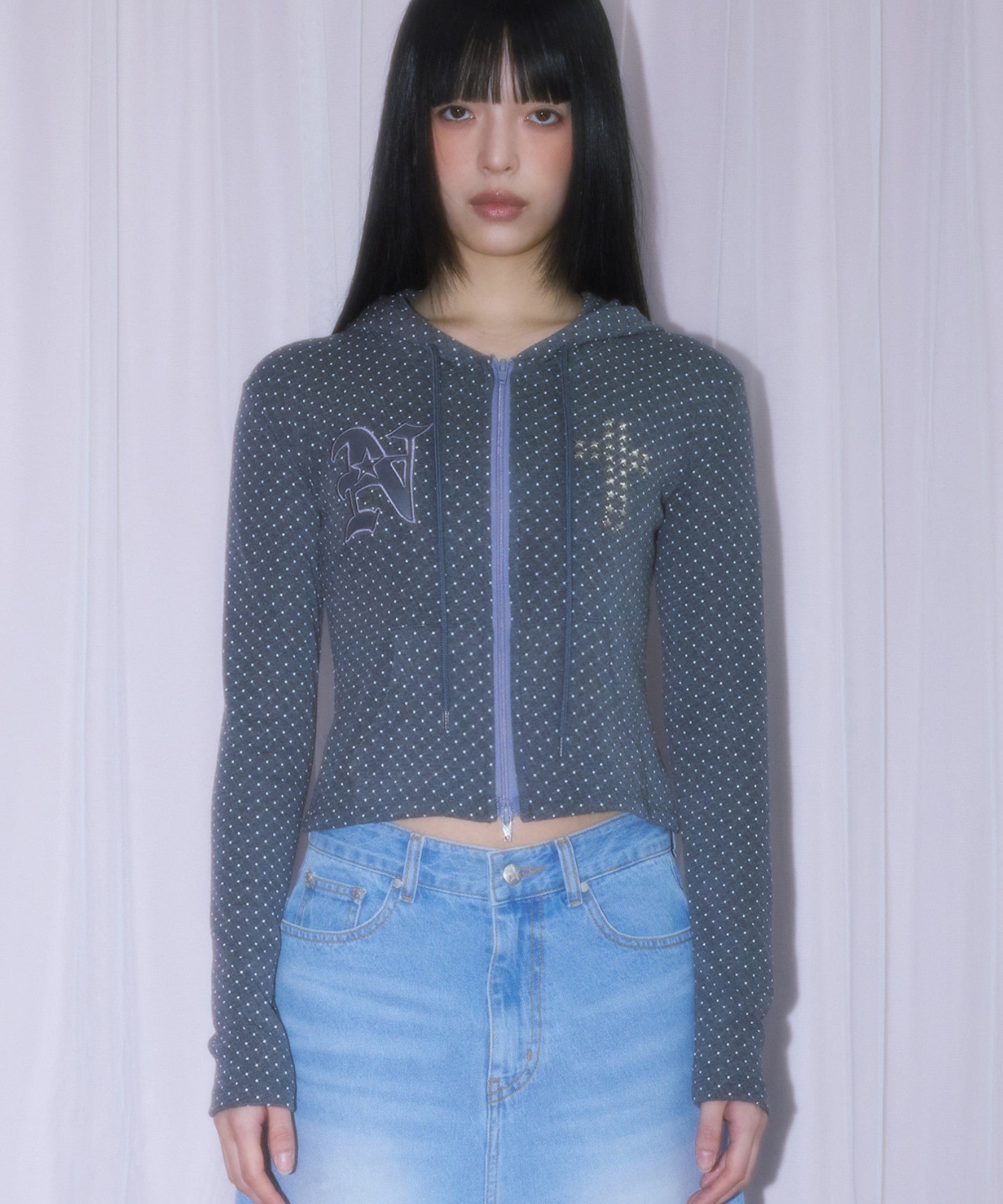 A'GEM/9 × .kom 『NIIER NOR/ニーアノア』 N-CROSS DOT HOOD ZIP-UP/N