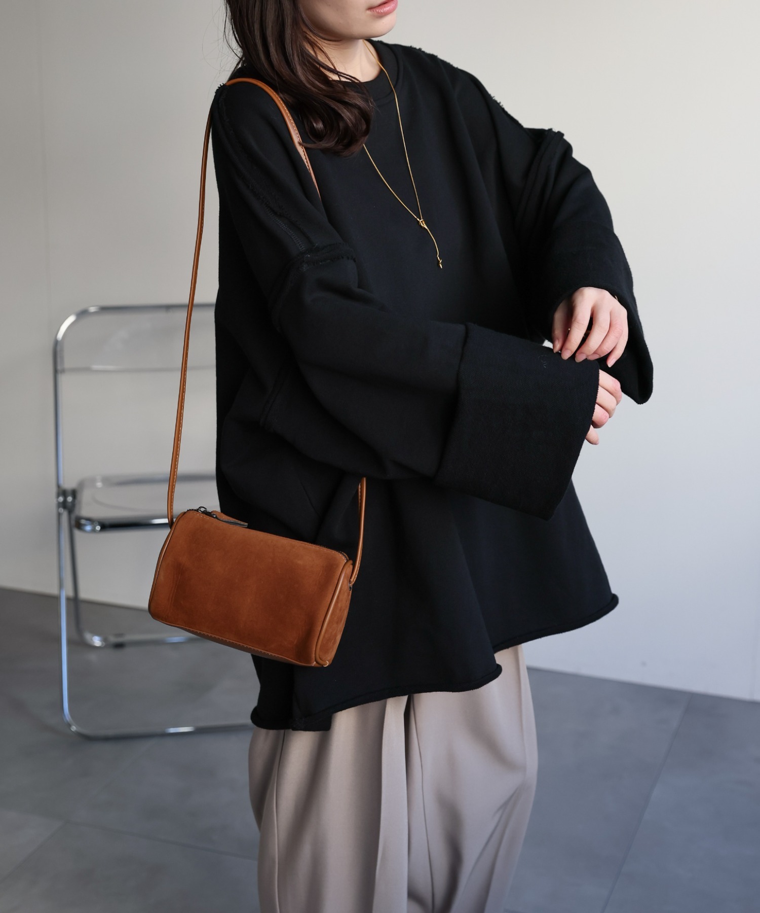 model：156cm 着用サイズ：FREE