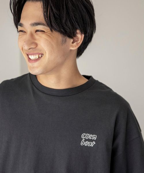 coen 【ユニセックス】コーエンベアロゴUSAコットンTシャツ ブラック