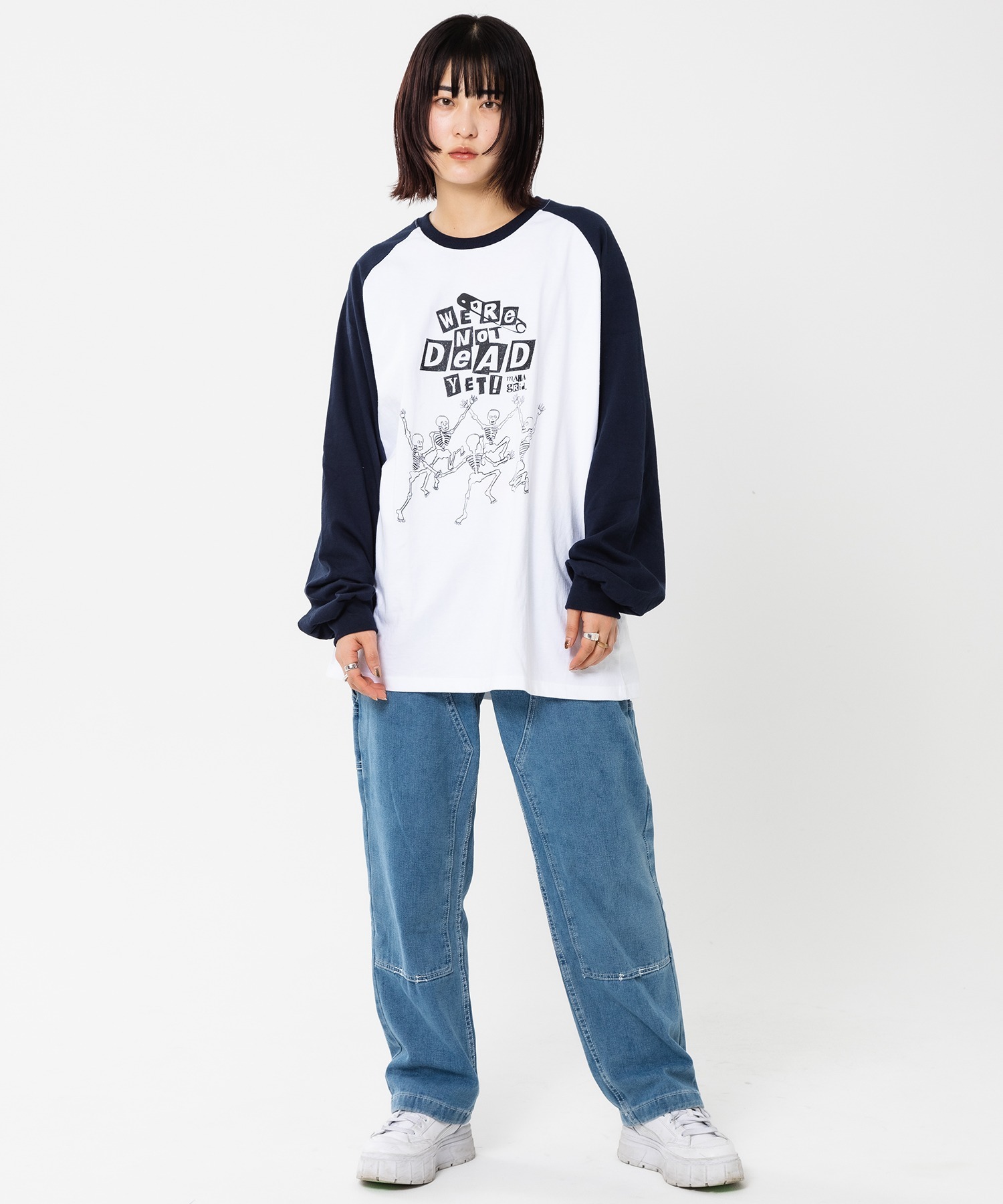 mahagrid/マハグリッド』HAPPY SKELETON LS TEE/ハッピー