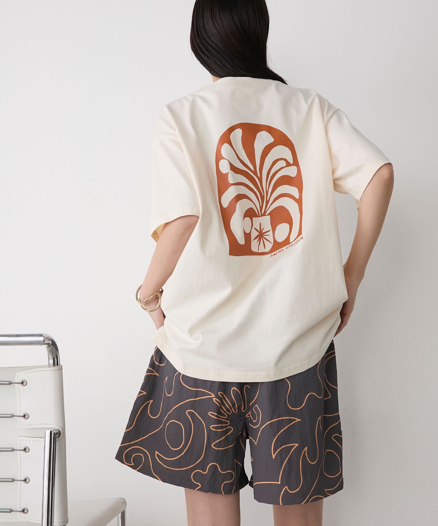 【AMERI】MARIANA SWEAT 転写プリント 長袖 AMERI】MARIANA SWEAT 転写プリント 長袖