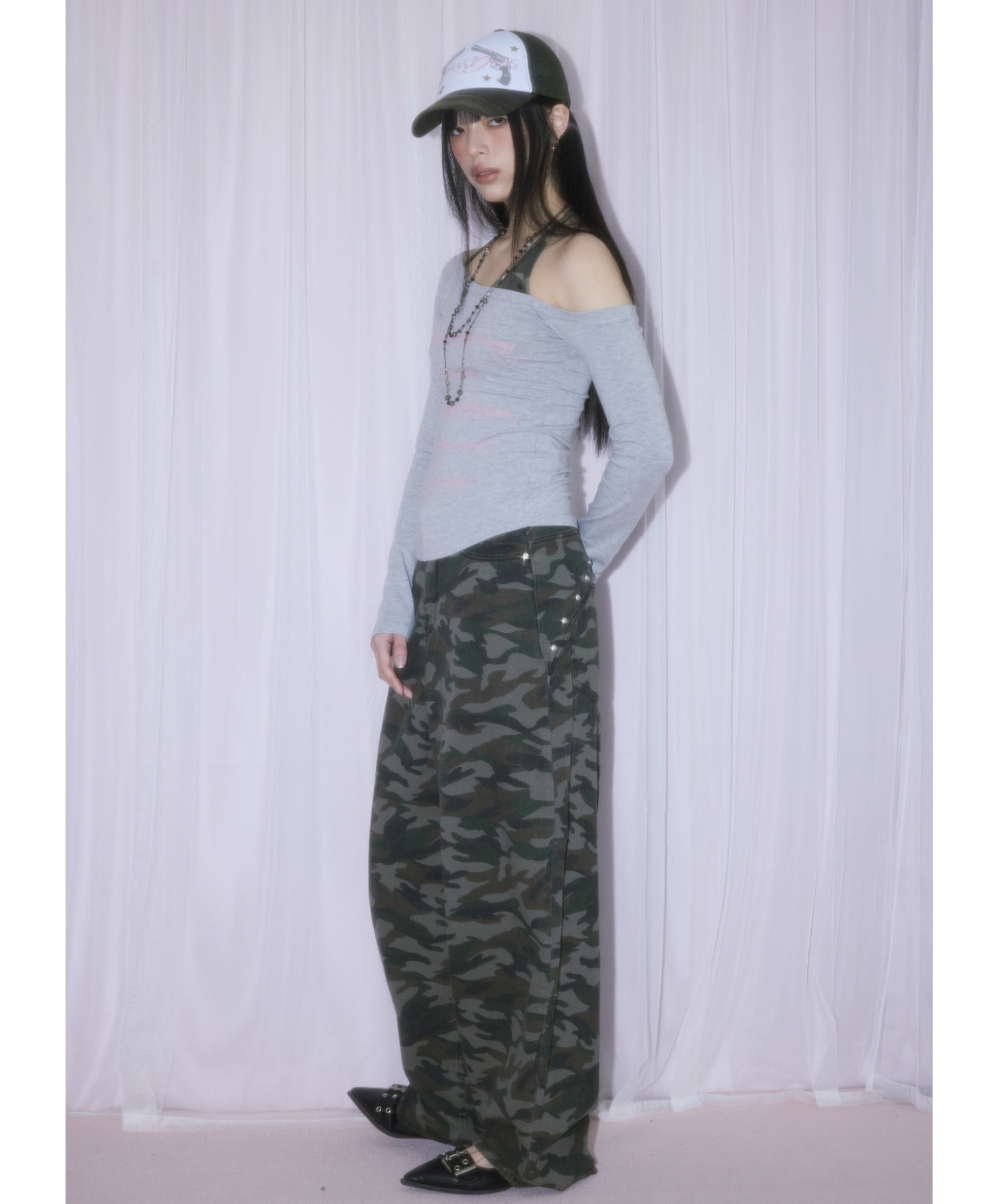 A'GEM/9 × .kom 『NIIER NOR/ニーアノア』 BACK-LAP BALLOON PANTS